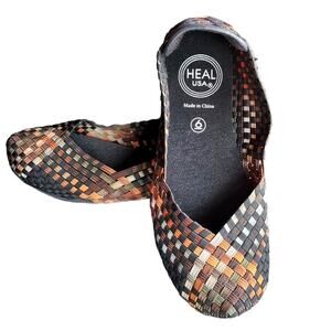 Heal USA Woven Eden Ballet Flats Multicolored Comfy Stretch Slip Ons Wmns Size 6